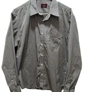 UNTUCKit Men’s Large Blue & White Check Plaid Button Down Shirt Long Sleeve LG